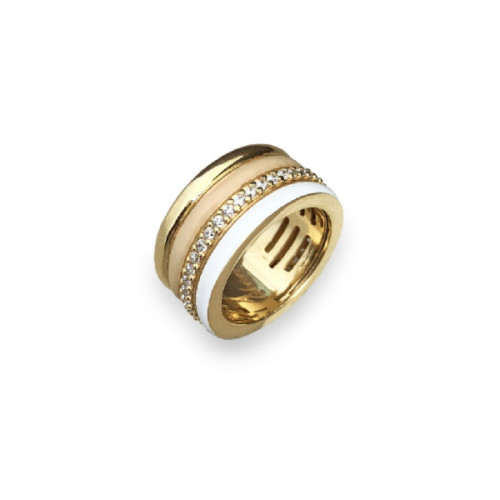 ANILLO PLATA AMARILLA, CIRC, Y ESMALTE