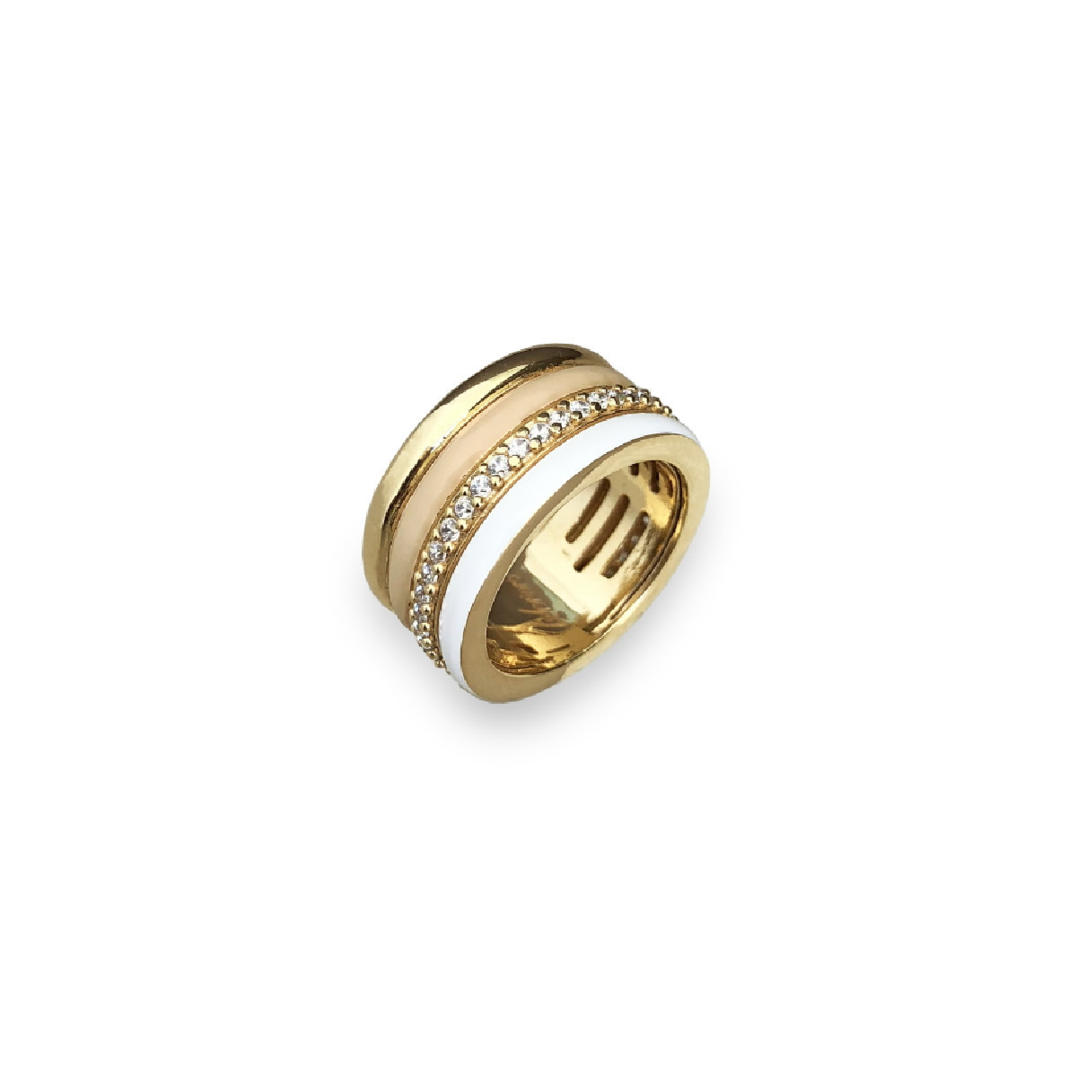 ANILLO PLATA AMARILLA, CIRC, Y ESMALTE