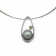 COLG PLATA PERLA CHATON ORO 9K Y CIRCO