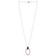 COLLAR POLCORE PLATA ROSA POLVO NEGRO
