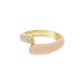 ANILLO PLATA BAÑADO EN ORO ESMALTE BEIGE