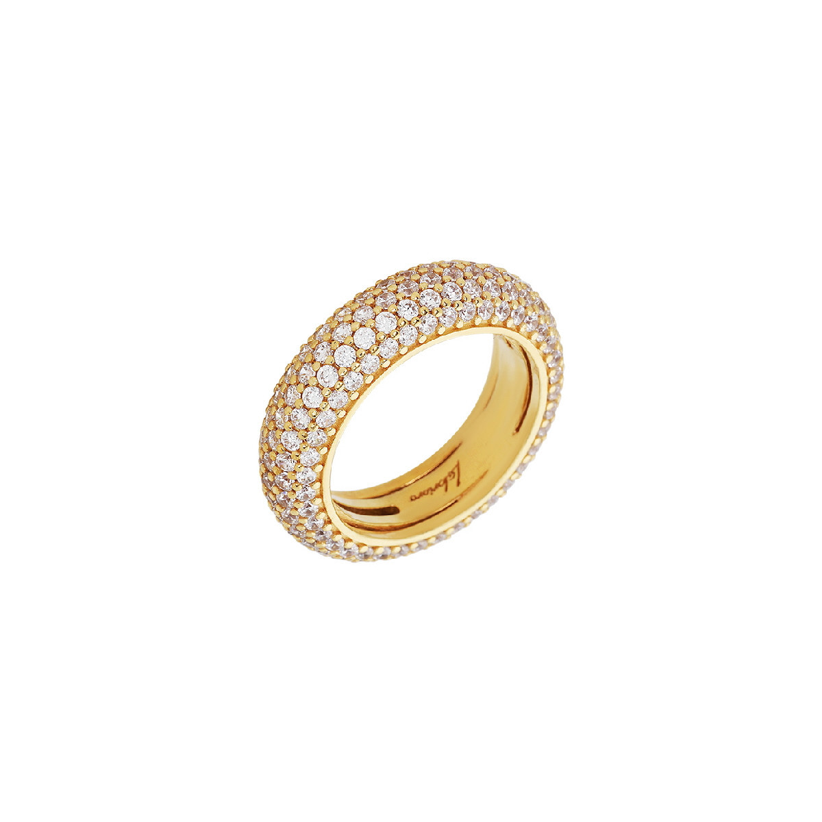 ANILLO PLATA BAÑADO EN ORO Y PIEDRAS