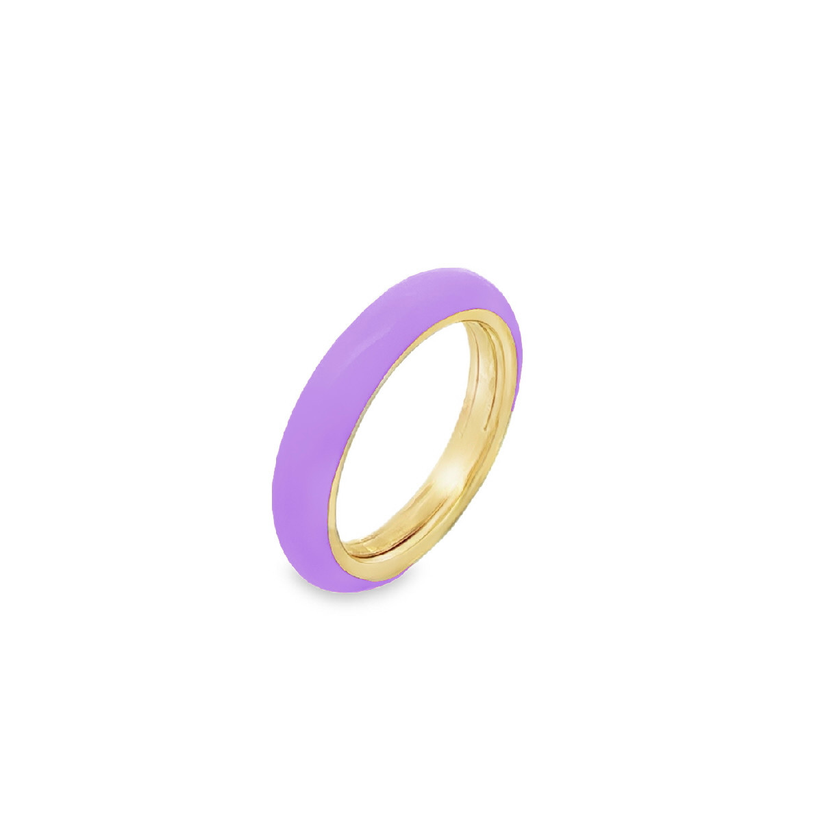ANILLO PLATA BAÑADA O/ROSA ESMALTE LILA