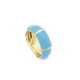 ANILLO PLATA BAÑADA ORO ESMALTE A. CIELO