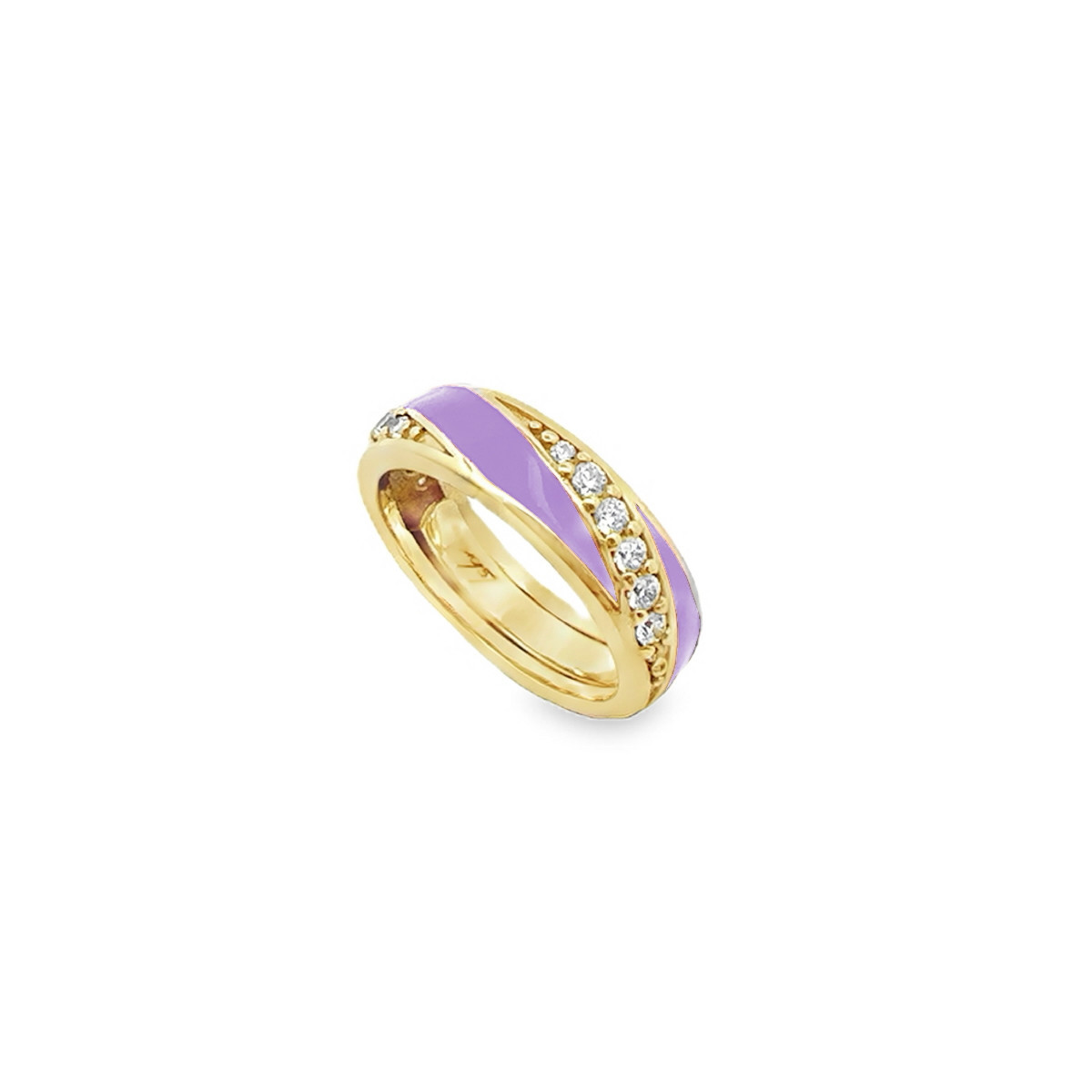 ANILLO PLATA BAÑADA O/ROSA ESMALTE LILA