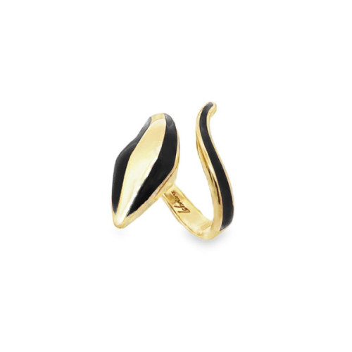 ANILLO PLATA BAÑADO ORO Y ESMALTE NRO