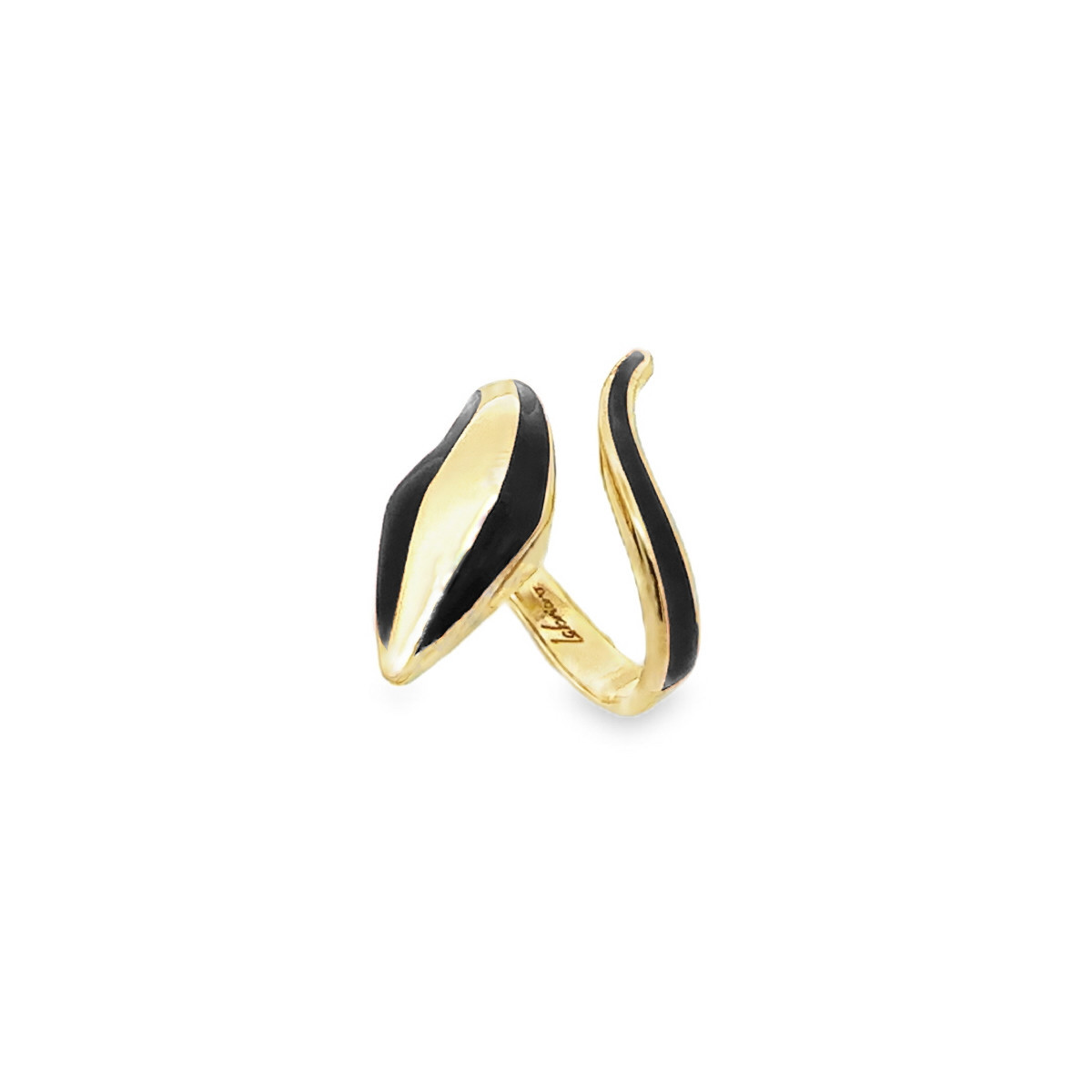 ANILLO PLATA BAÑADO ORO Y ESMALTE NRO