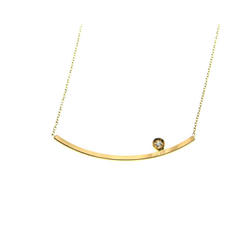 COLLAR DE ORO CON UN BRILLANTE 0.02 QT