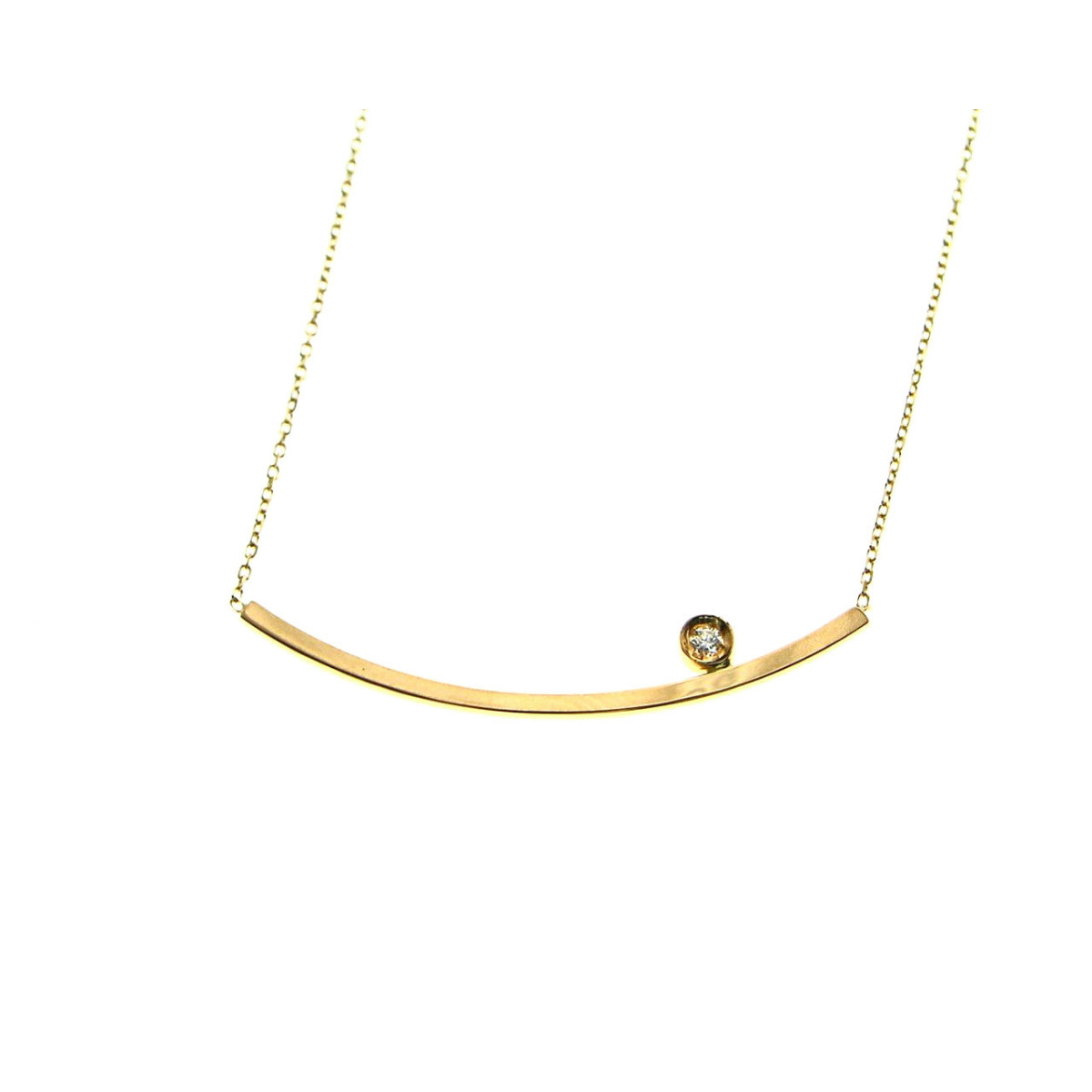 COLLAR DE ORO CON UN BRILLANTE 0.02 QT