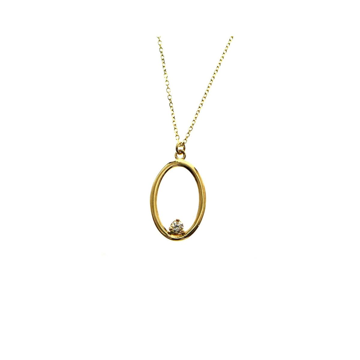 COLLAR ORO Y BRILLANTE 0.03 QT