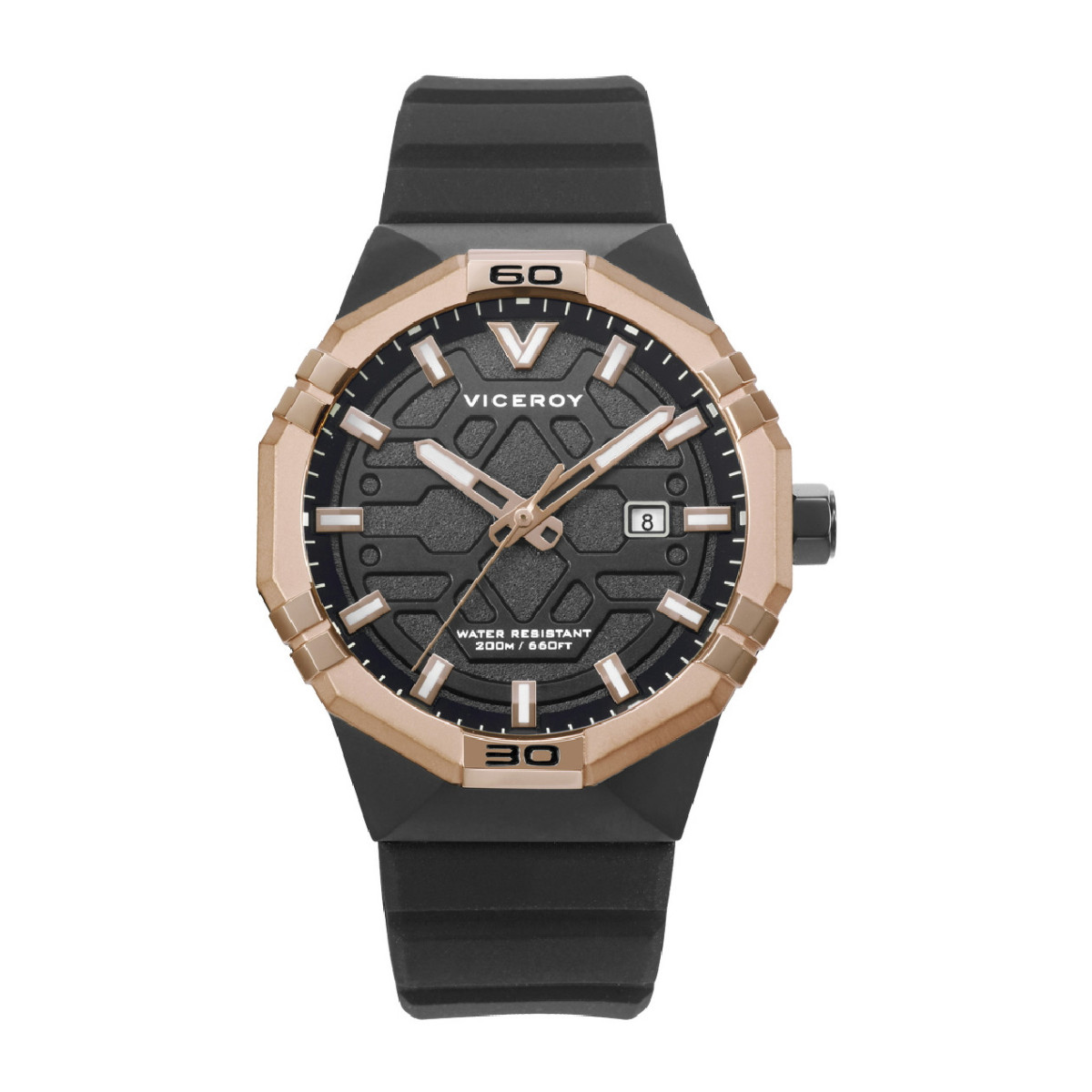 RELOJ ACERO IP NEGRO Y ROSA VICEROY