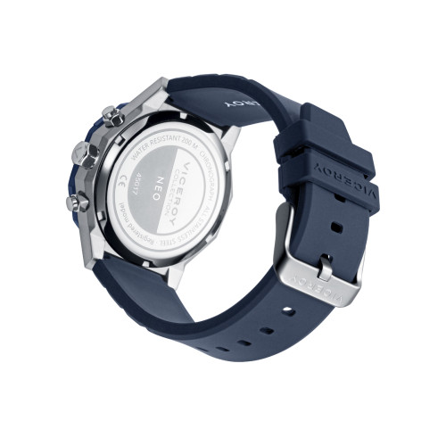 RELOJ CRONO ACERO IP AZUL CORREA VICEROY