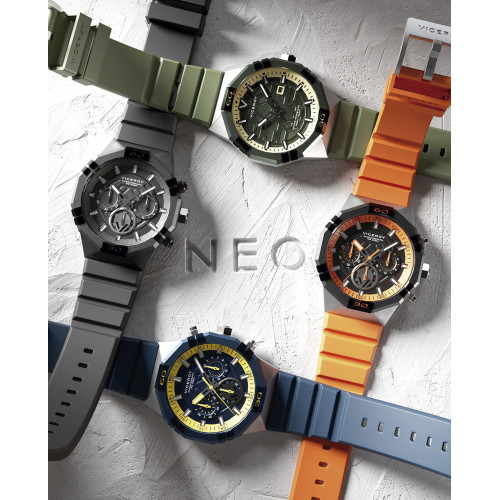 RELOJ CRONO ACERO IP AZUL CORREA VICEROY