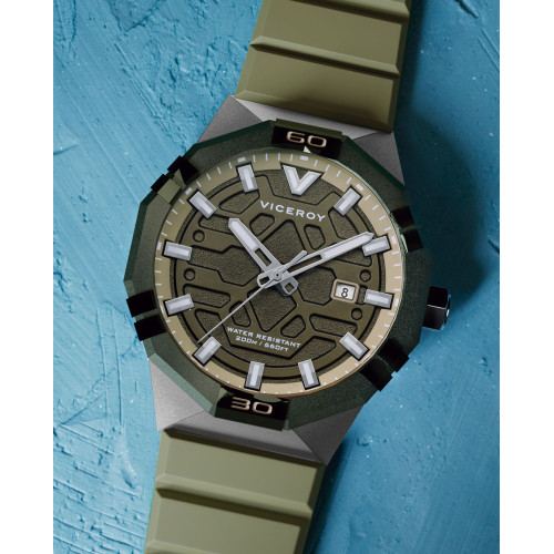 RELOJ ACERO IP VERDE CORREA VICEROY