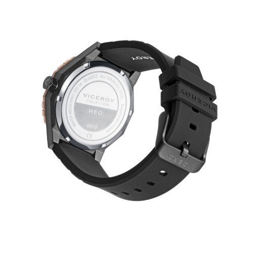 RELOJ ACERO IP NEGRO Y ROSA VICEROY