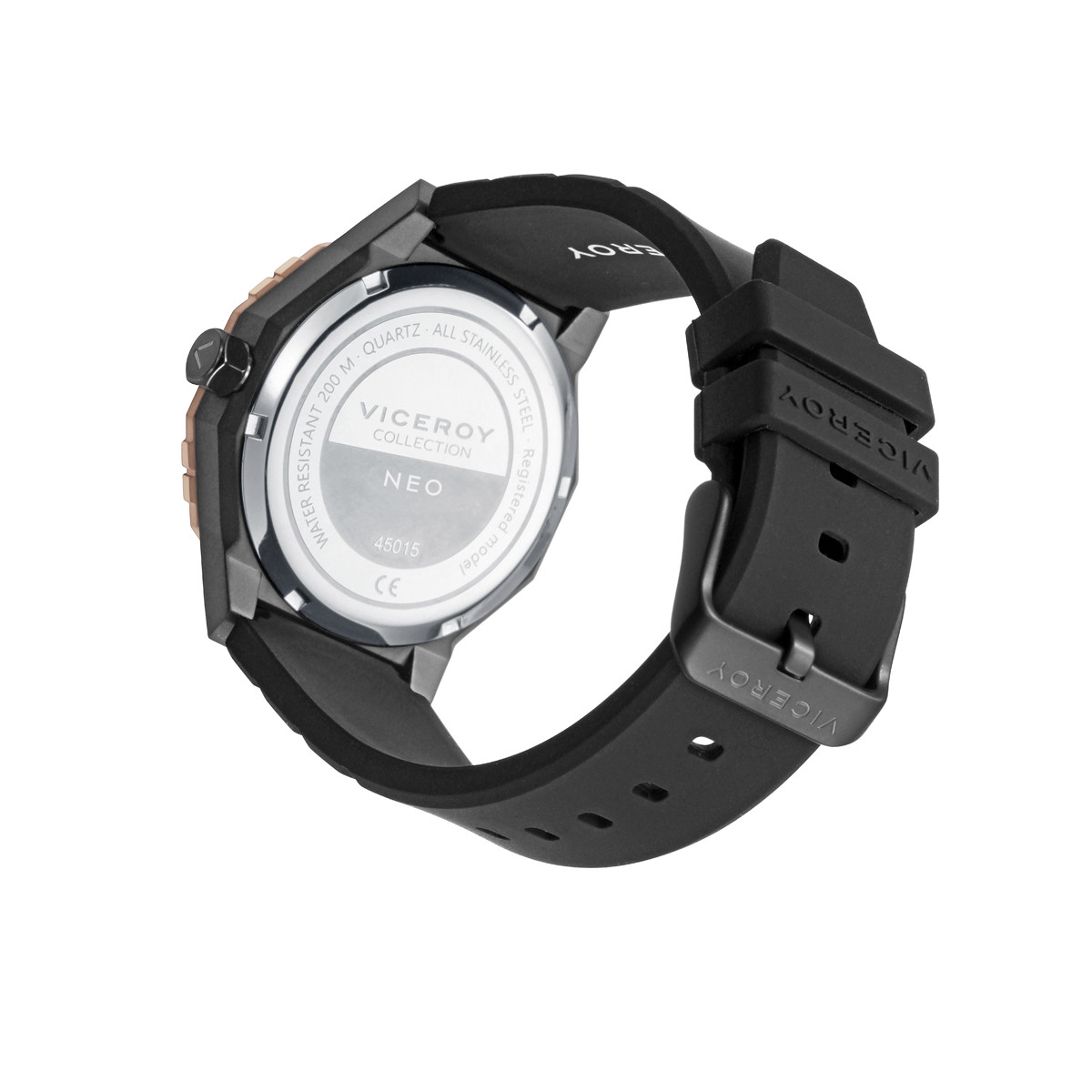 RELOJ ACERO IP NEGRO Y ROSA VICEROY