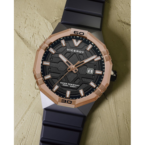 RELOJ ACERO IP NEGRO Y ROSA VICEROY