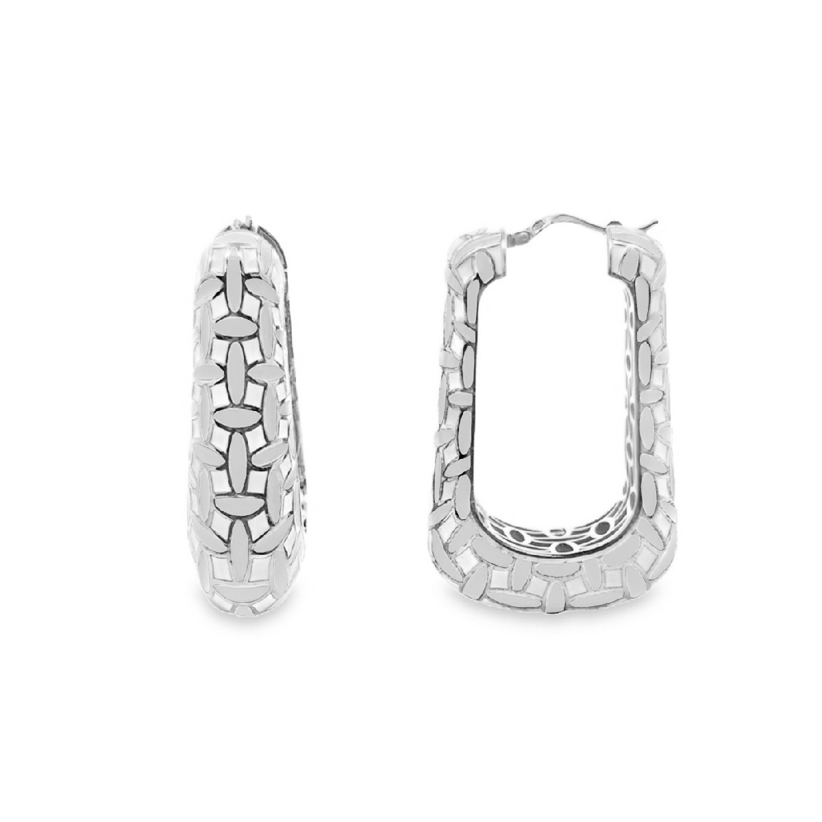 AROS PLATA Y ESMALTE BLANCO Y GRIS