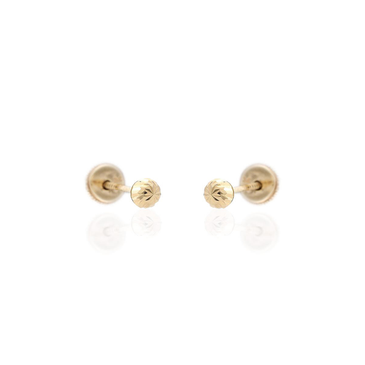 PENDIENTES ORO BEBE BOLAS FACETADAS