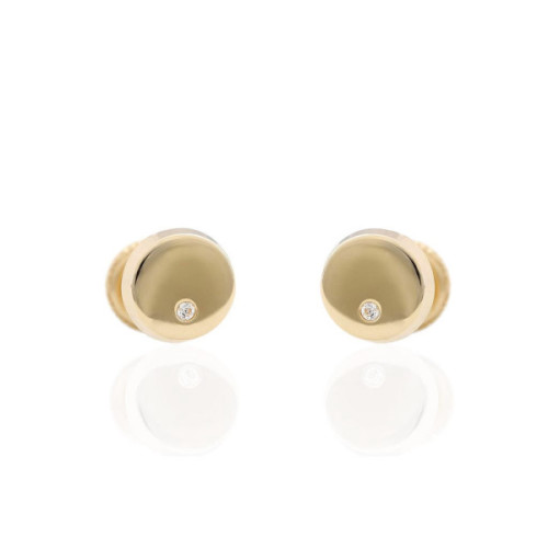 PENDIENTES BEBE ORO Y CIRCONITA