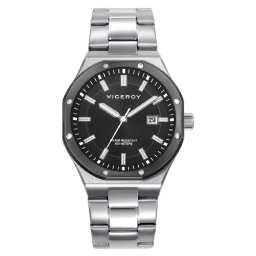 RELOJ ACERO IP NEGRO BRAZALETE VICEROY