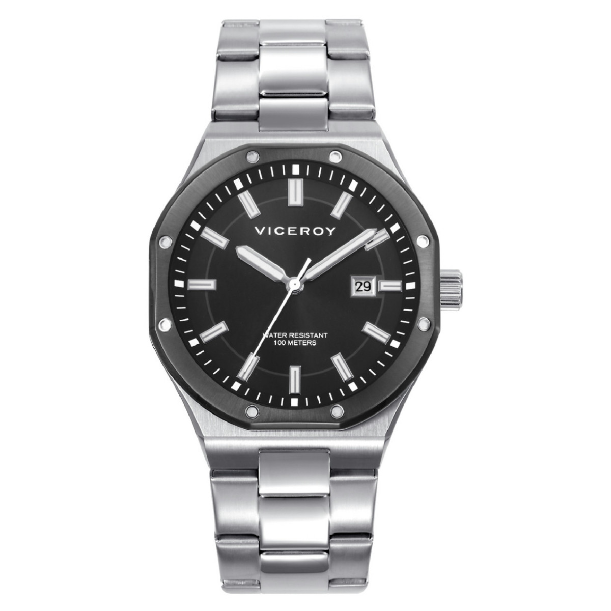RELOJ ACERO IP NEGRO BRAZALETE VICEROY