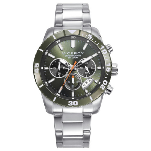 RELOJ CRONO ACERO IP VERDE VICEROY