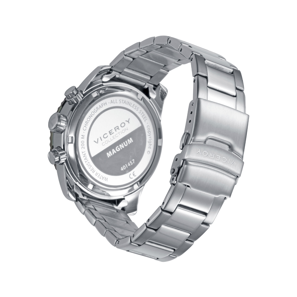 RELOJ CRONO ACERO IP VERDE VICEROY