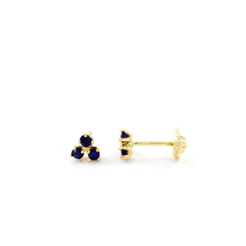 PENDIENTES BEBE ORO Y ZAFIROS