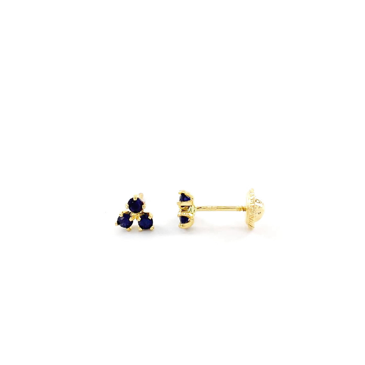 PENDIENTES BEBE ORO Y ZAFIROS
