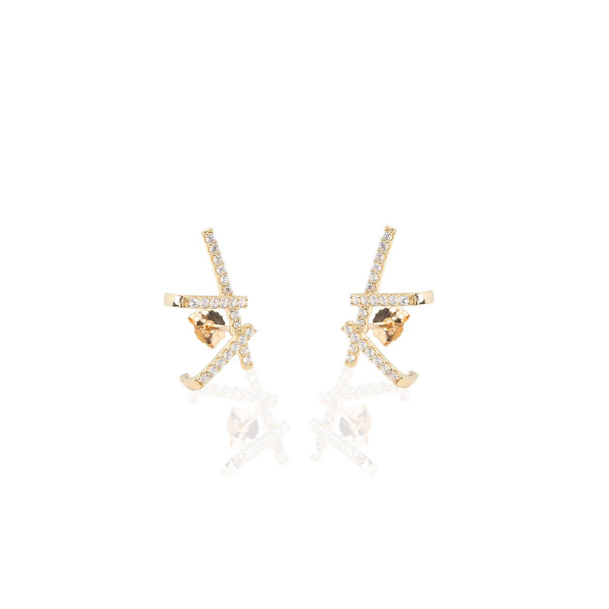 PENDIENTES ORO Y CIRCONITAS