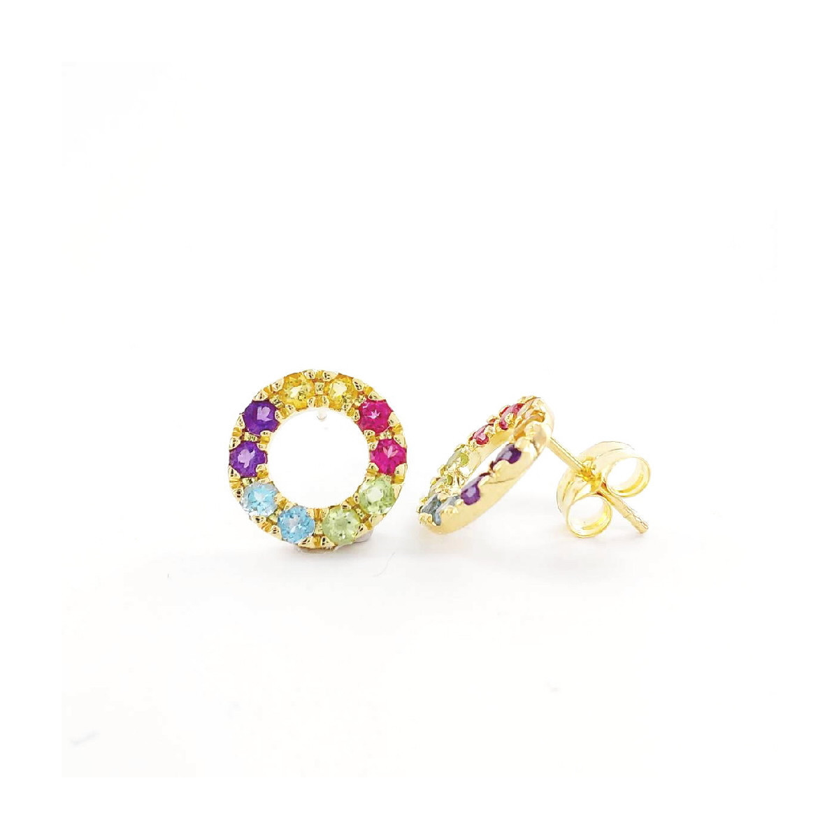 PENDIENTES ORO Y PIEDRAS SEMIPRECIOSAS