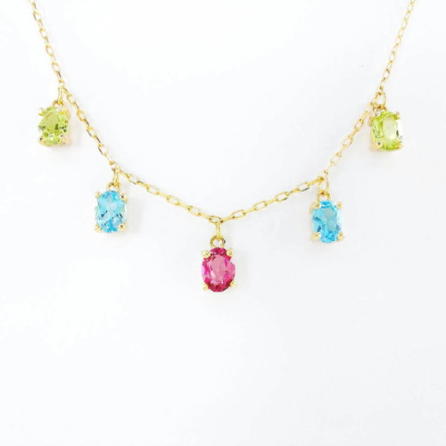 COLLAR ORO PIEDRAS SEMIPRECIOSAS 4X3