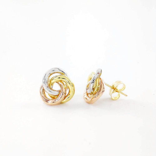 PENDIENTES ORO TRICOLOR NUDO