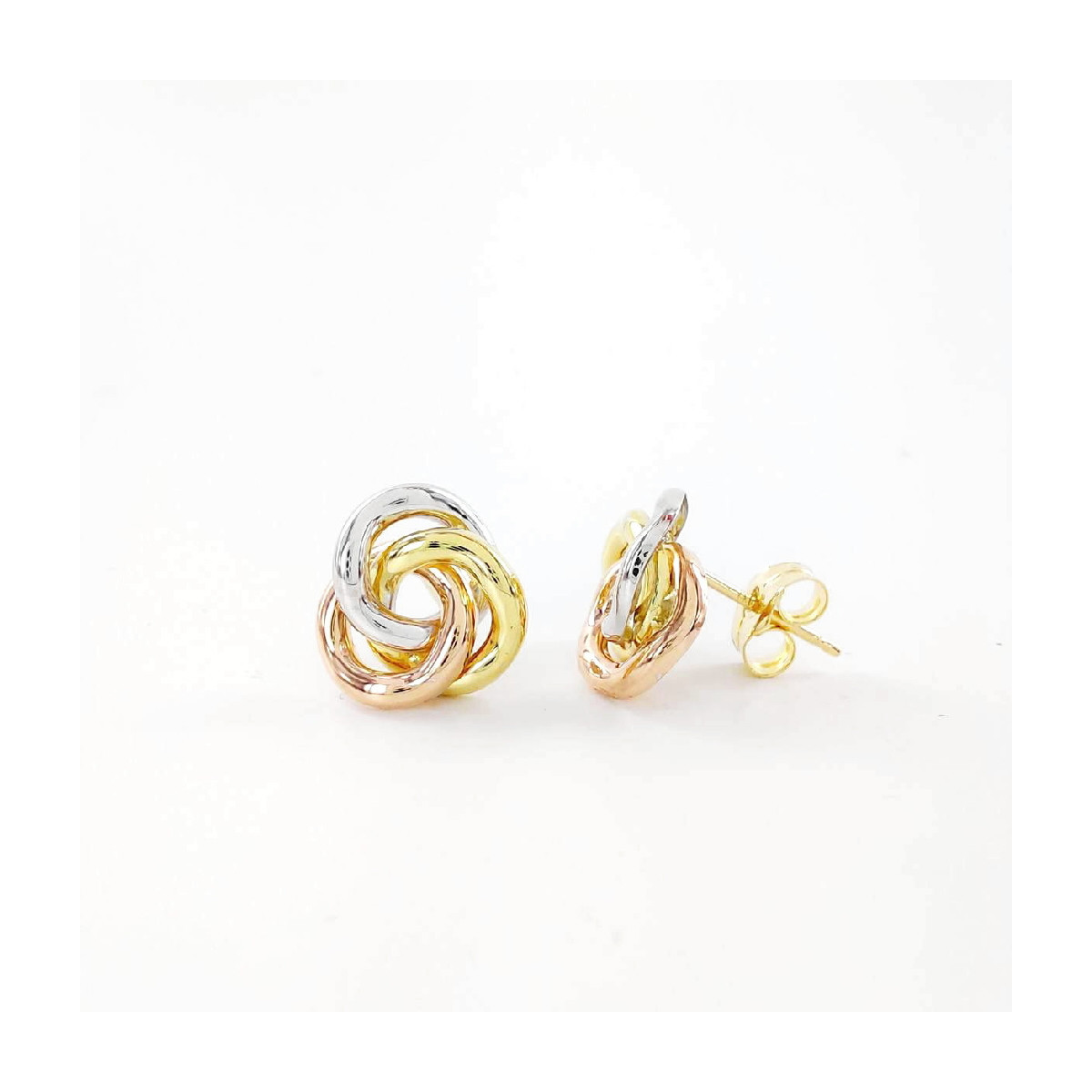 PENDIENTES ORO TRICOLOR NUDO