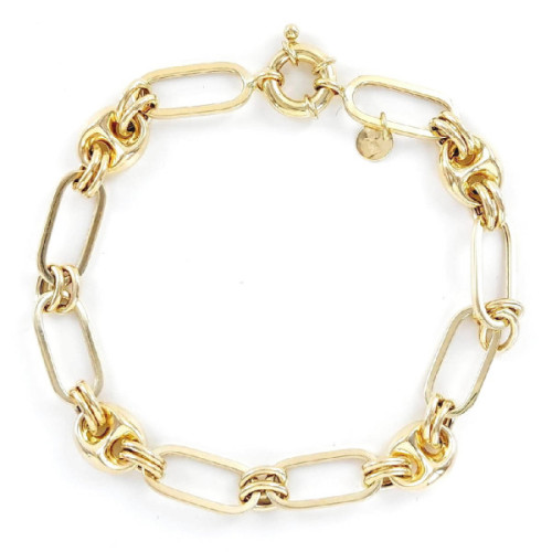 PULSERA ORO ESLABONES Y CALABROTE