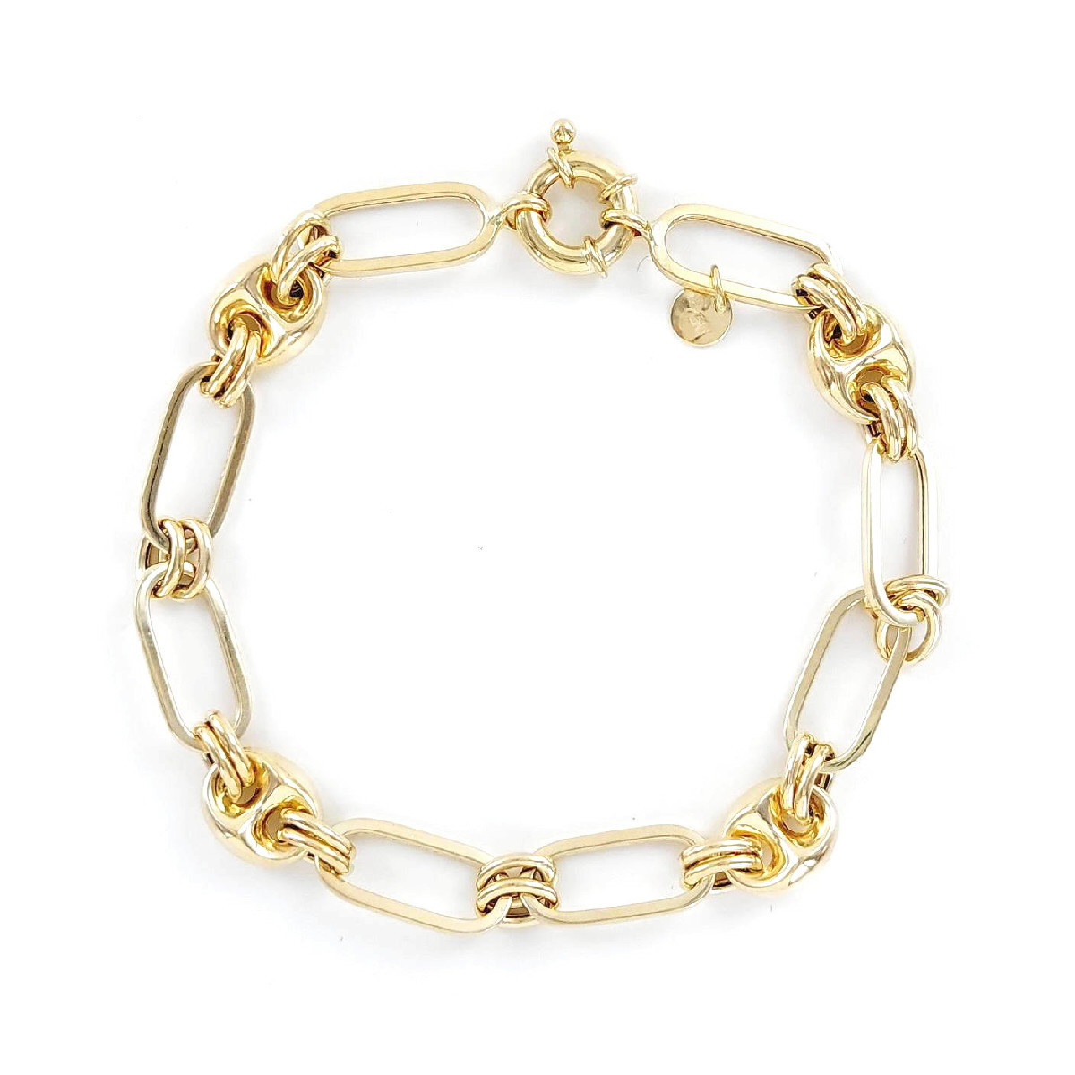 PULSERA ORO ESLABONES Y CALABROTE