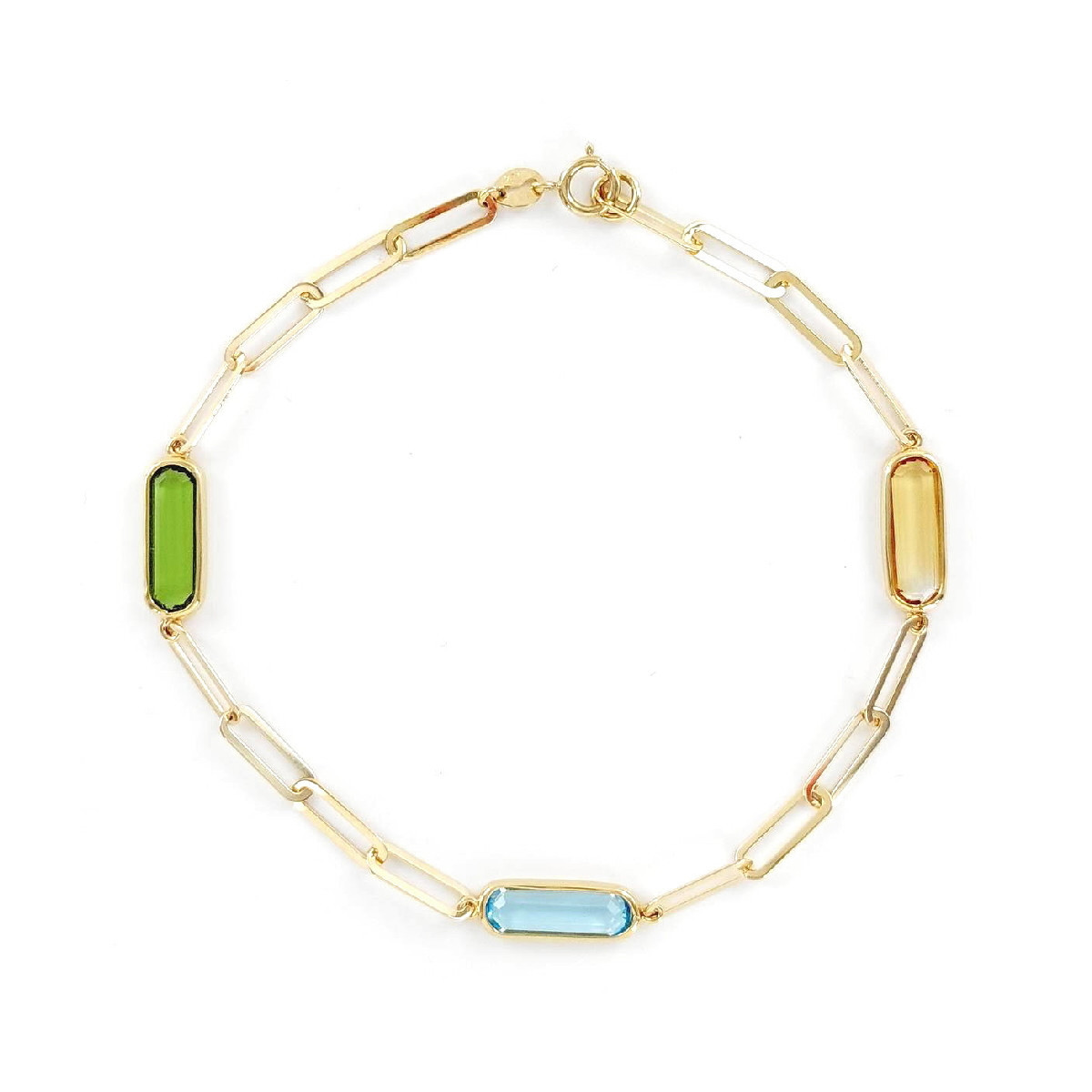 PULSERA ORO PIEDRAS COLOR