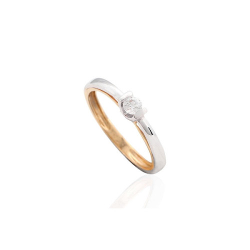 ANILLO ORO BICOLOR Y CIRCONITA