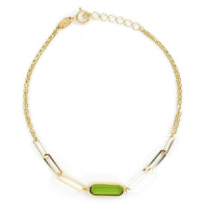 PULSERA ORO PIEDRAS COLOR