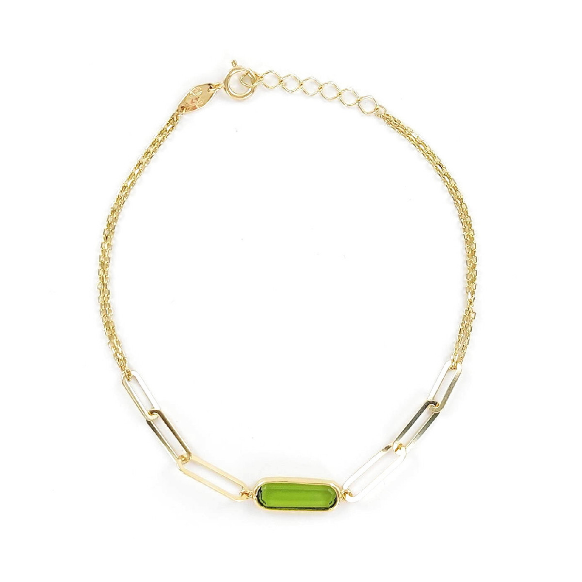 PULSERA ORO PIEDRAS COLOR