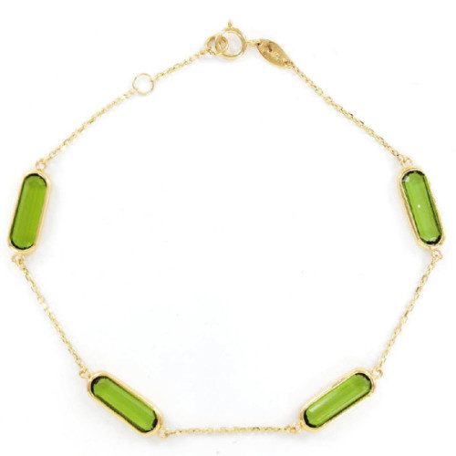 PULSERA ORO PIEDRAS VERDES