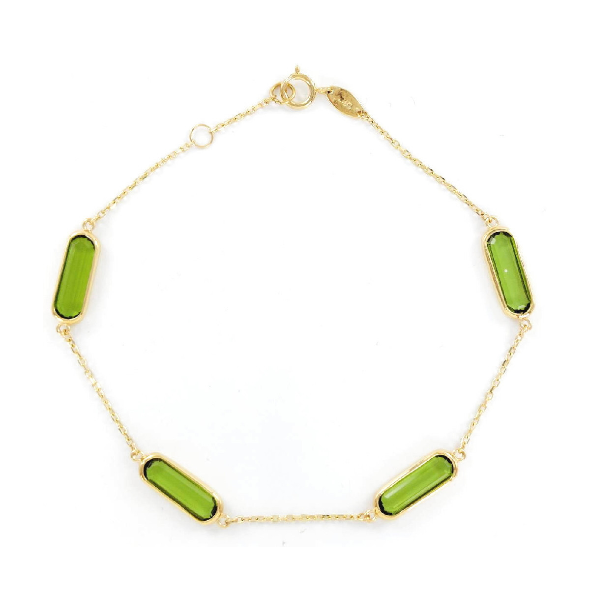 PULSERA ORO PIEDRAS VERDES