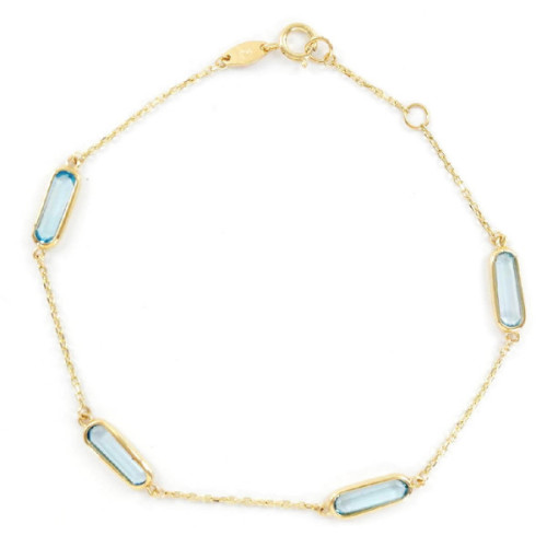 PULSERA ORO PIEDRAS COLOR
