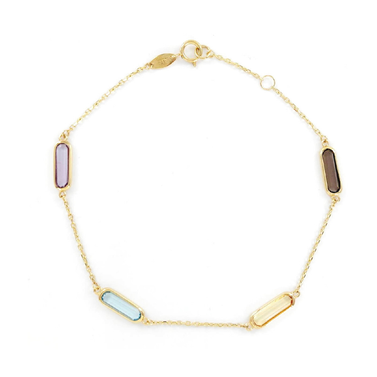 PULSERA ORO PIEDRAS COLOR