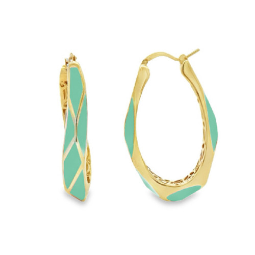 AROS PLATA BAÑADA ORO Y ESMALTE V.AGUA