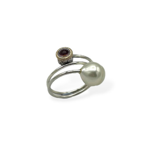 ANILLO PLATA TURMALINA Y AUSTRALIANA