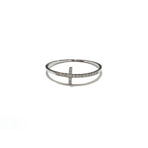 ANILLO O/BLANCO CRUZ BRILLANTES 0.08 QT