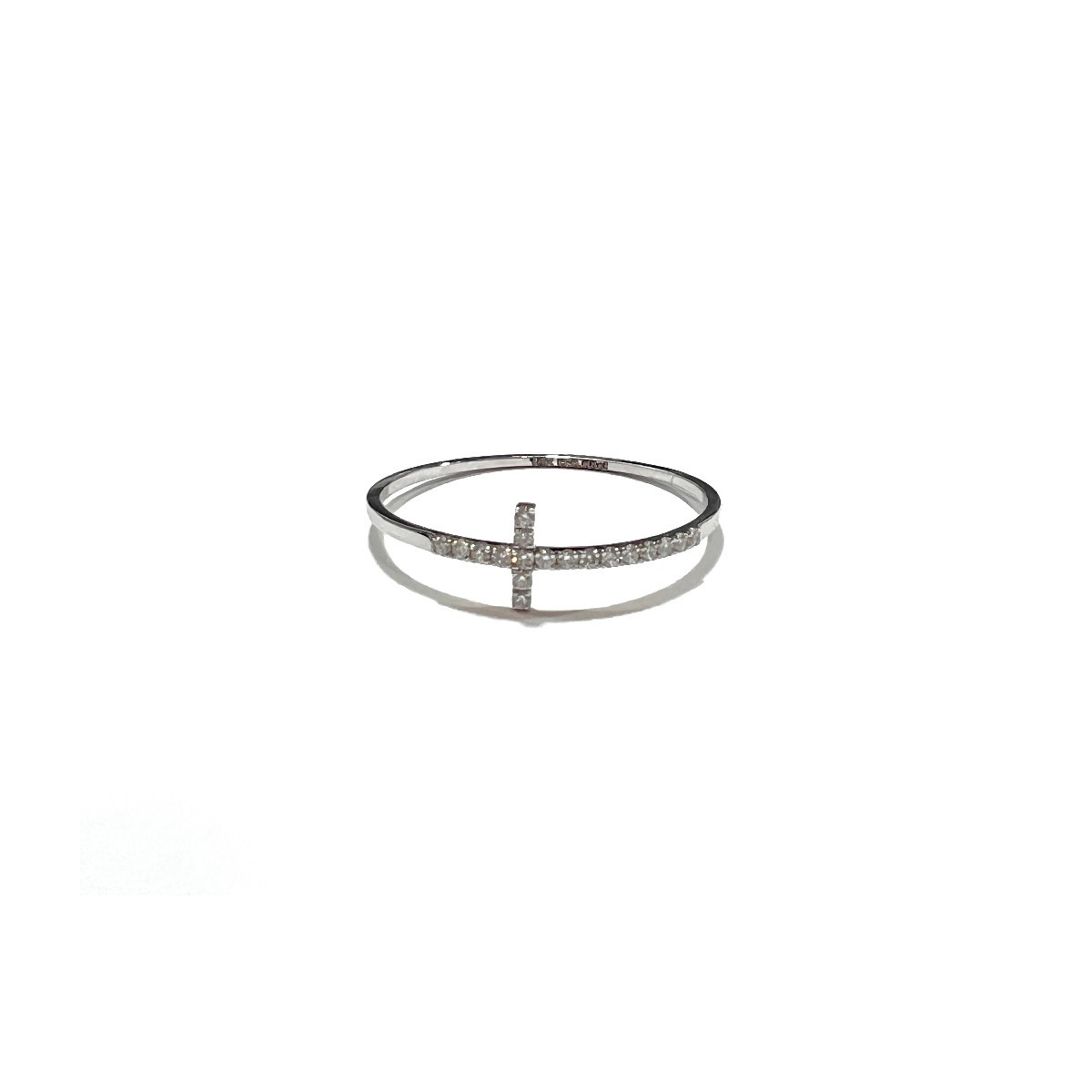ANILLO O/BLANCO CRUZ BRILLANTES 0.08 QT