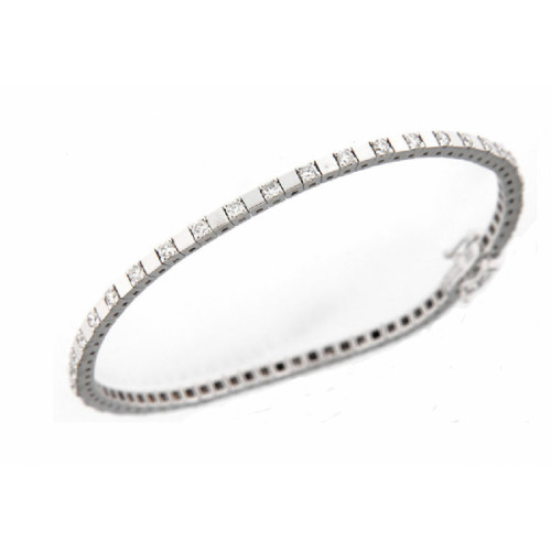 PULSERA ORO BLANCO Y BRILLANTES 1.75 QT